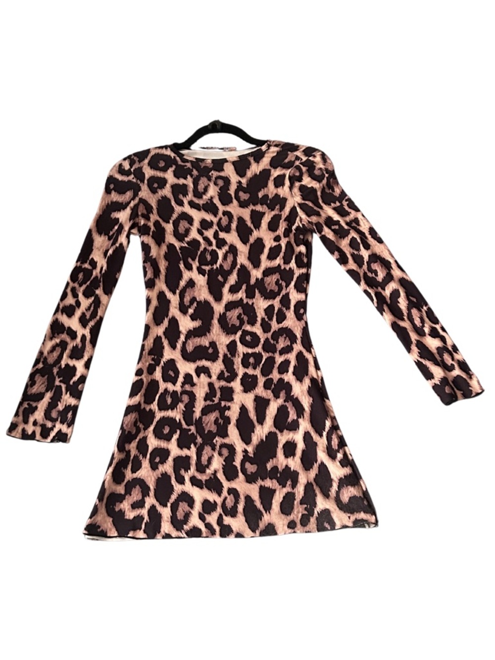 Cheetah Print Long Sleeve Mini Dress | XS